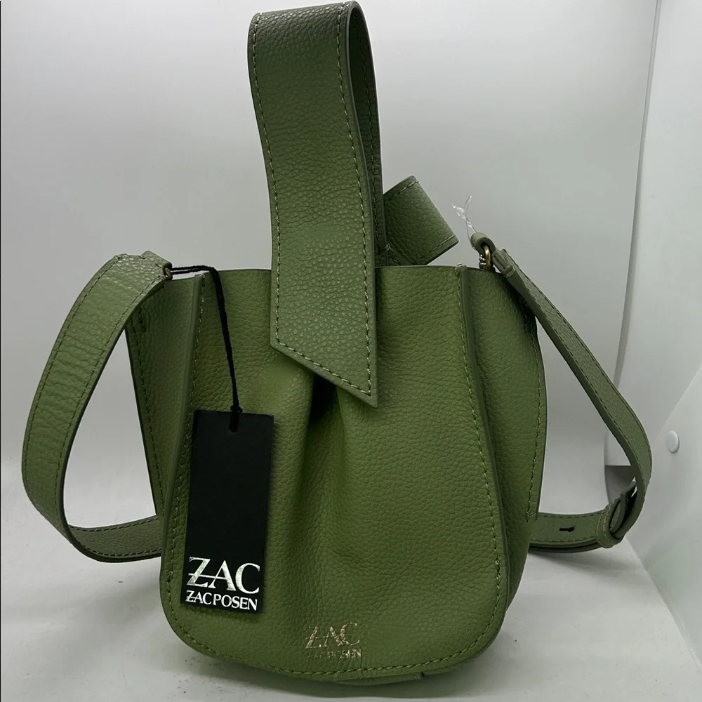 Zac Posen NWT Sage Green Leather Anthea Adj Strap Wristlet Shoulder Bag Purse 🌸🌸 - Picture 1 of 7